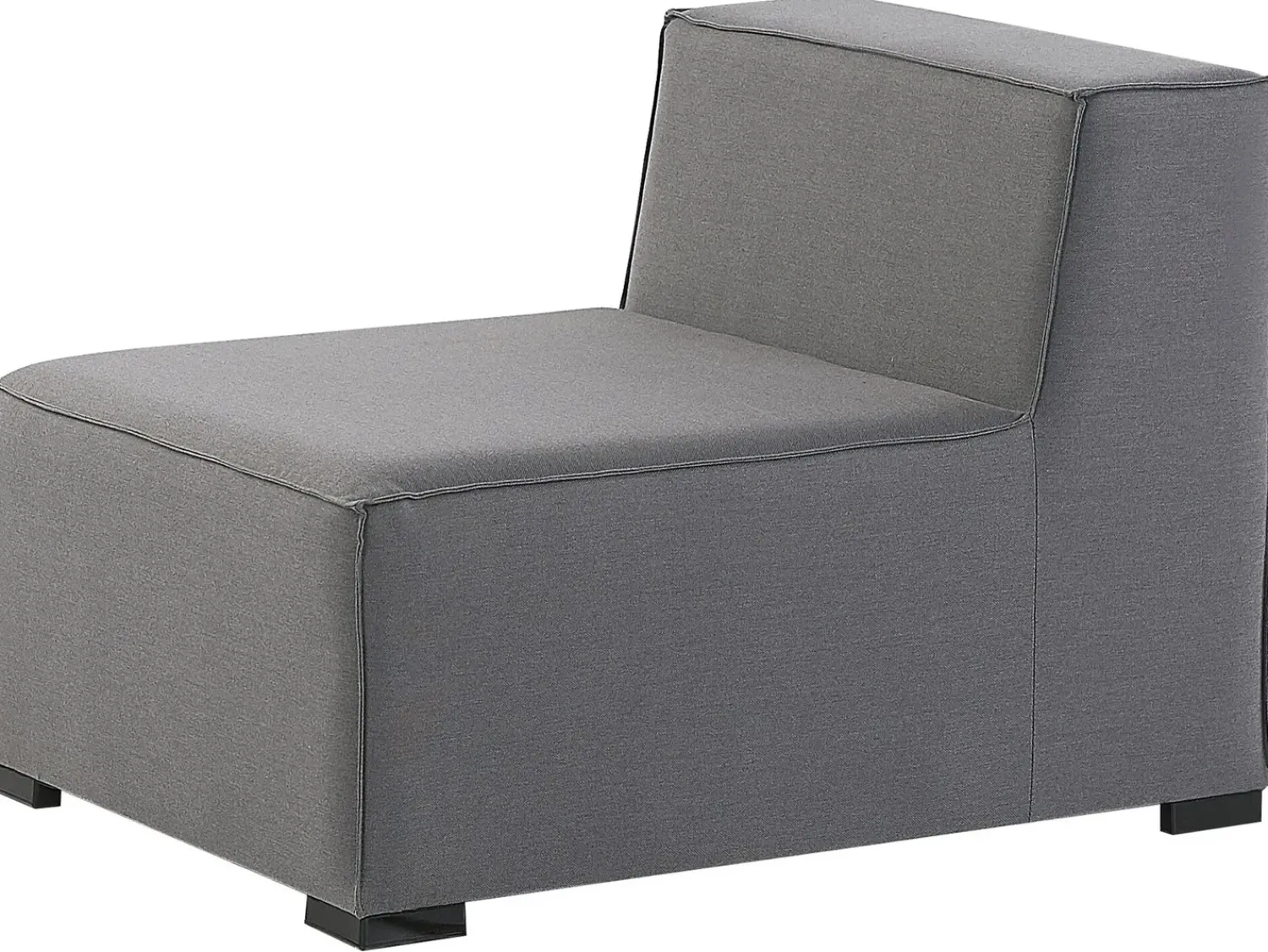Discount Beliani Divano angolare da giardino con pouf 7 posti AREZZO Modulare Grigio Grigio Nero