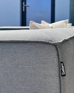 Discount Beliani Divano angolare da giardino con pouf 7 posti AREZZO Modulare Grigio Grigio Nero