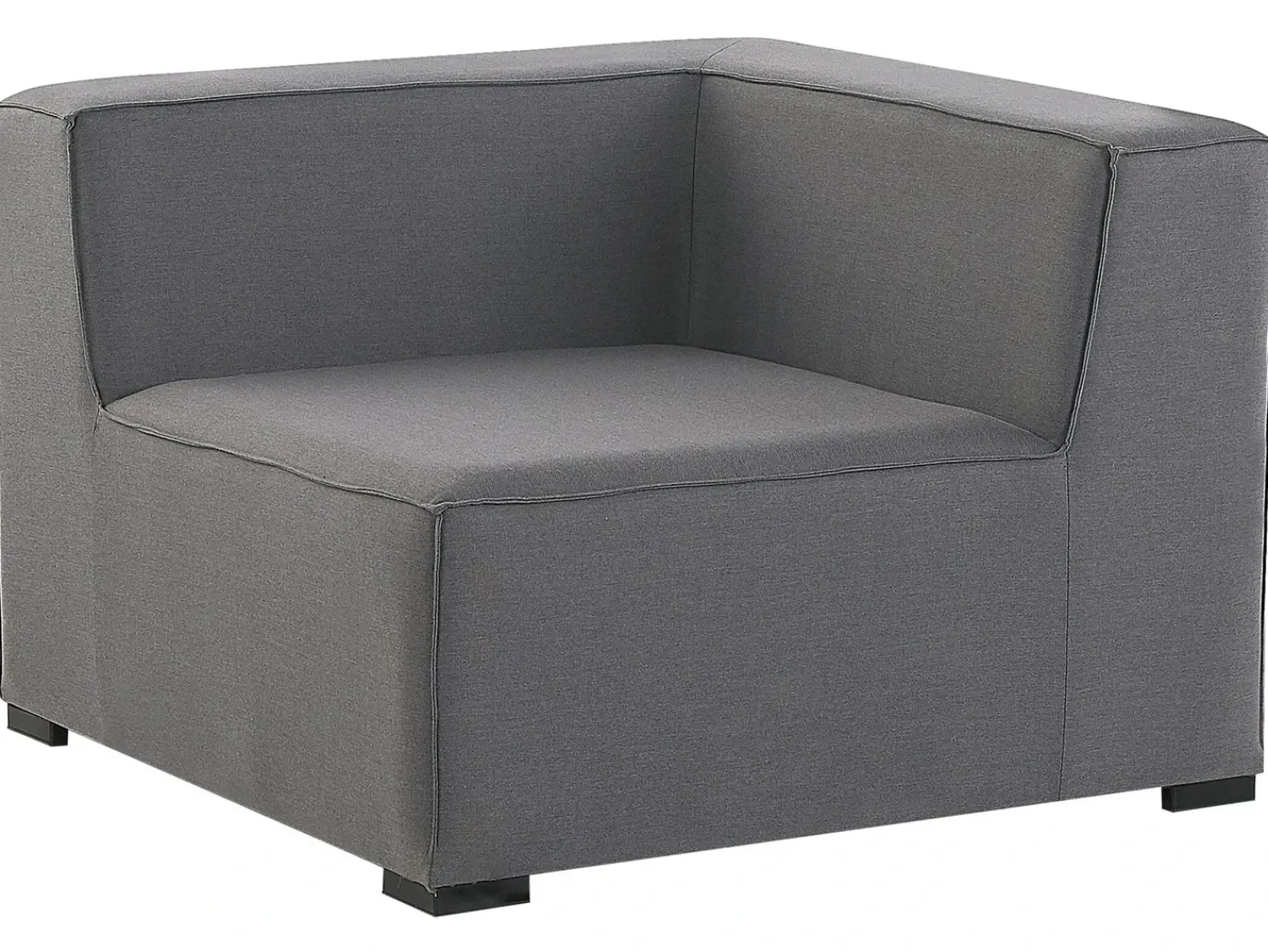 Discount Beliani Divano angolare da giardino con pouf 7 posti AREZZO Modulare Grigio Grigio Nero