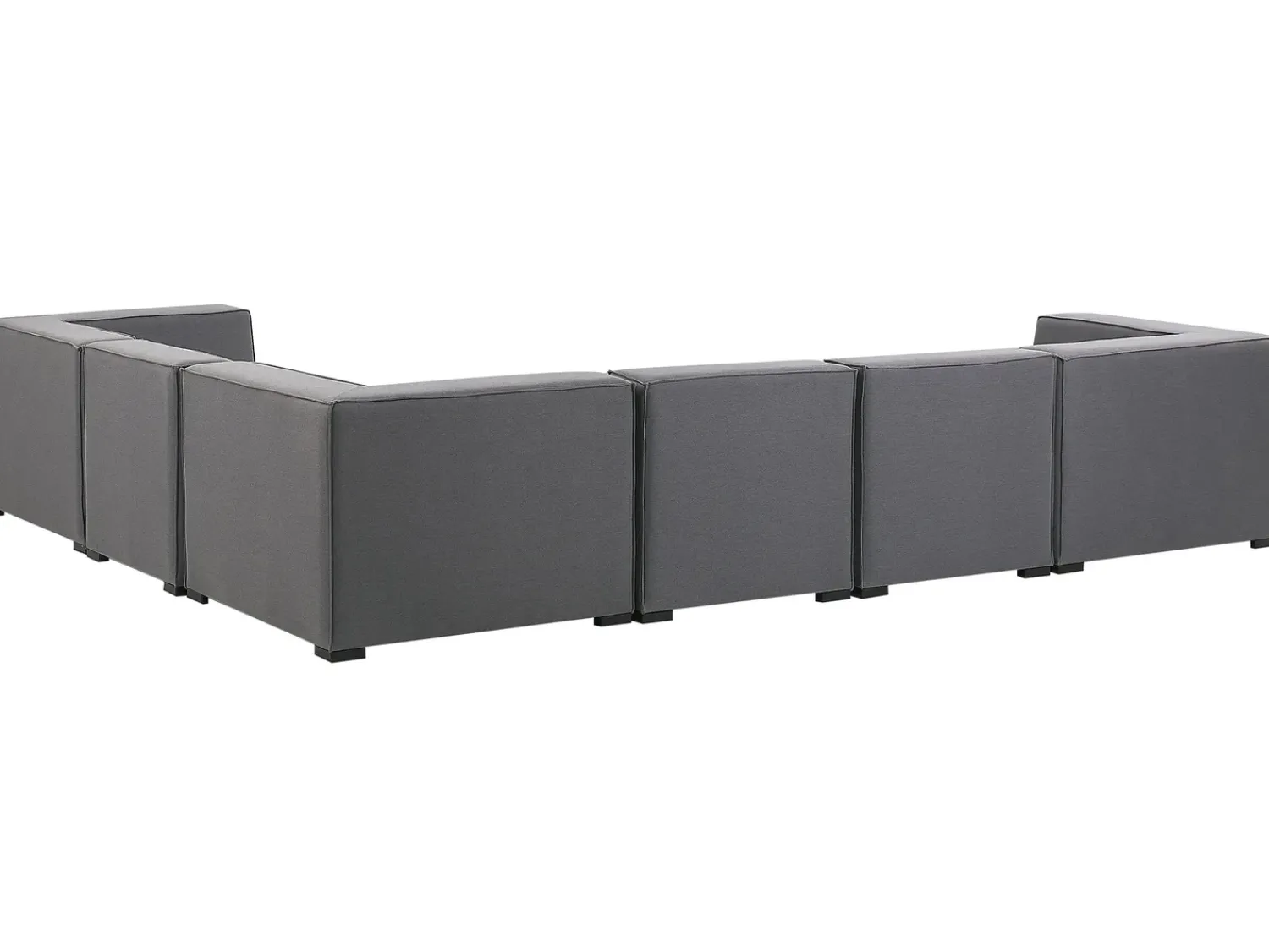 Discount Beliani Divano angolare da giardino con pouf 7 posti AREZZO Modulare Grigio Grigio Nero