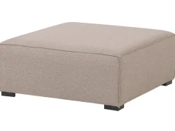Clearance Beliani Divano angolare da giardino con pouf 7 posti AREZZO Modulare Beige Beige Nero