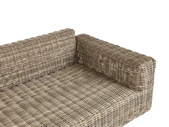 Sale Beliani Divano angolare da giardino con pouf 6 posti PALERMO Modulare Rattan sintetico (PE) Marrone chiaro Marrone Grigio