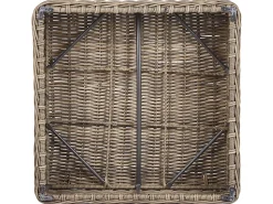 Sale Beliani Divano angolare da giardino con pouf 6 posti PALERMO Modulare Rattan sintetico (PE) Marrone chiaro Marrone Grigio