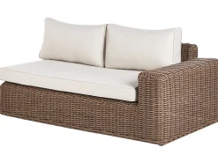 Sale Beliani Divano angolare da giardino con pouf 6 posti PALERMO Modulare Rattan sintetico (PE) Marrone Bianco Marrone