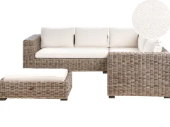 Best Beliani Divano angolare da giardino con pouf 5 posti RINELLA Rattan Grigio