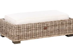 Best Beliani Divano angolare da giardino con pouf 5 posti RINELLA Rattan Grigio