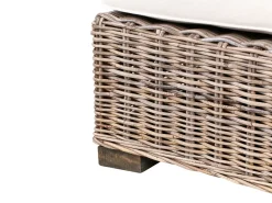 Best Beliani Divano angolare da giardino con pouf 5 posti RINELLA Rattan Grigio