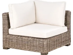 Best Beliani Divano angolare da giardino con pouf 5 posti RINELLA Rattan Grigio