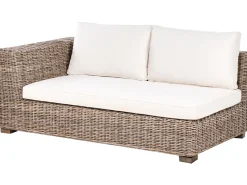 Best Beliani Divano angolare da giardino con pouf 5 posti RINELLA Rattan Grigio