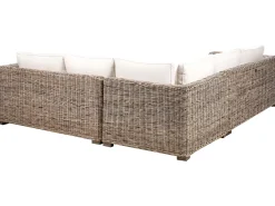 Best Beliani Divano angolare da giardino con pouf 5 posti RINELLA Rattan Grigio