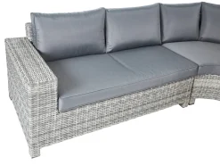 Discount Beliani Divano angolare da giardino con pouf 9 posti TEGLIO Rattan sintetico (PE) Grigio Beige Grigio
