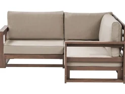Outlet Beliani da giardino 2 posti TIMOR Modulare Legno di acacia certificato Marrone scuro Beige Grigio Marrone