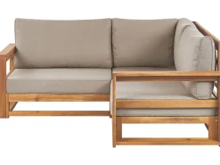 New Beliani da giardino 2 posti TIMOR Modulare Legno di acacia certificato Marrone chiaro Beige Grigio Marrone