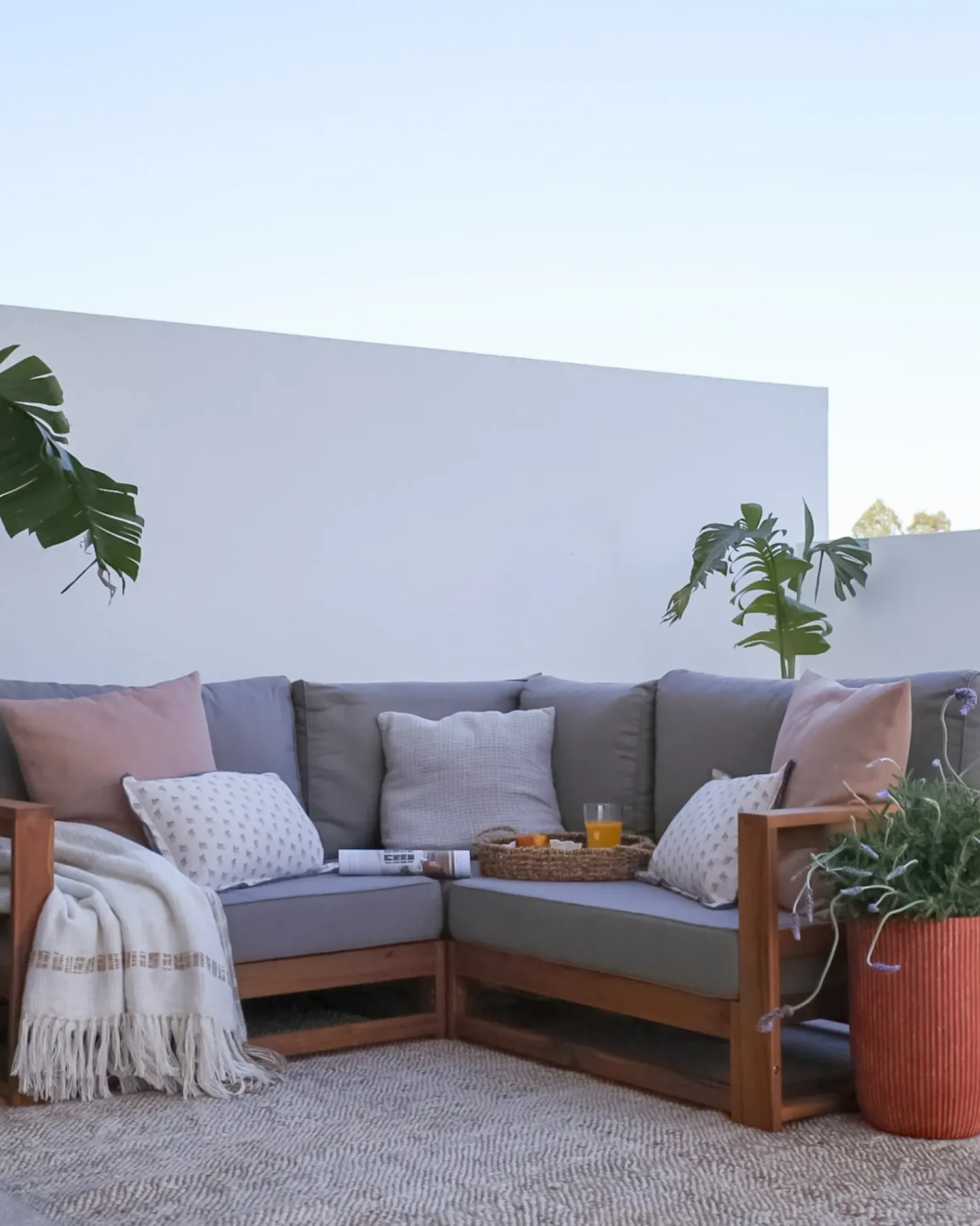New Beliani da giardino 2 posti TIMOR Modulare Legno di acacia certificato Marrone chiaro Beige Grigio Marrone