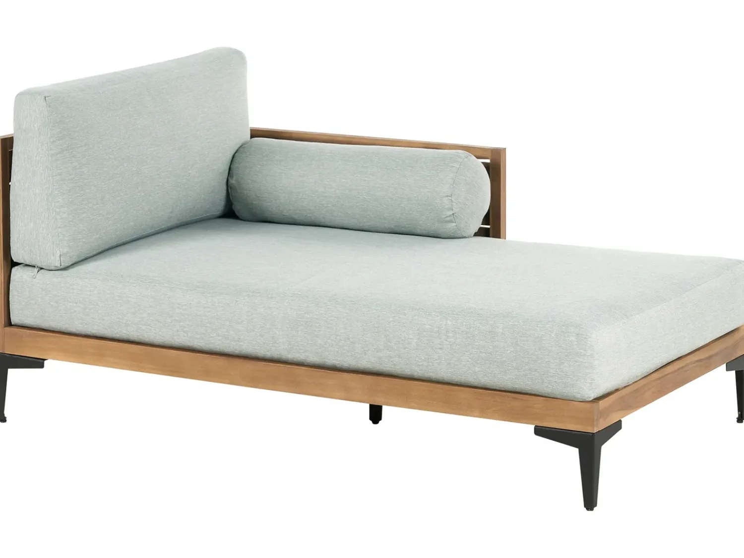 Hot Beliani Divano angolare da giardino 4 posti CAVEZZO Lato Sinistro Legno di acacia certificato Grigio Grigio Marrone Nero