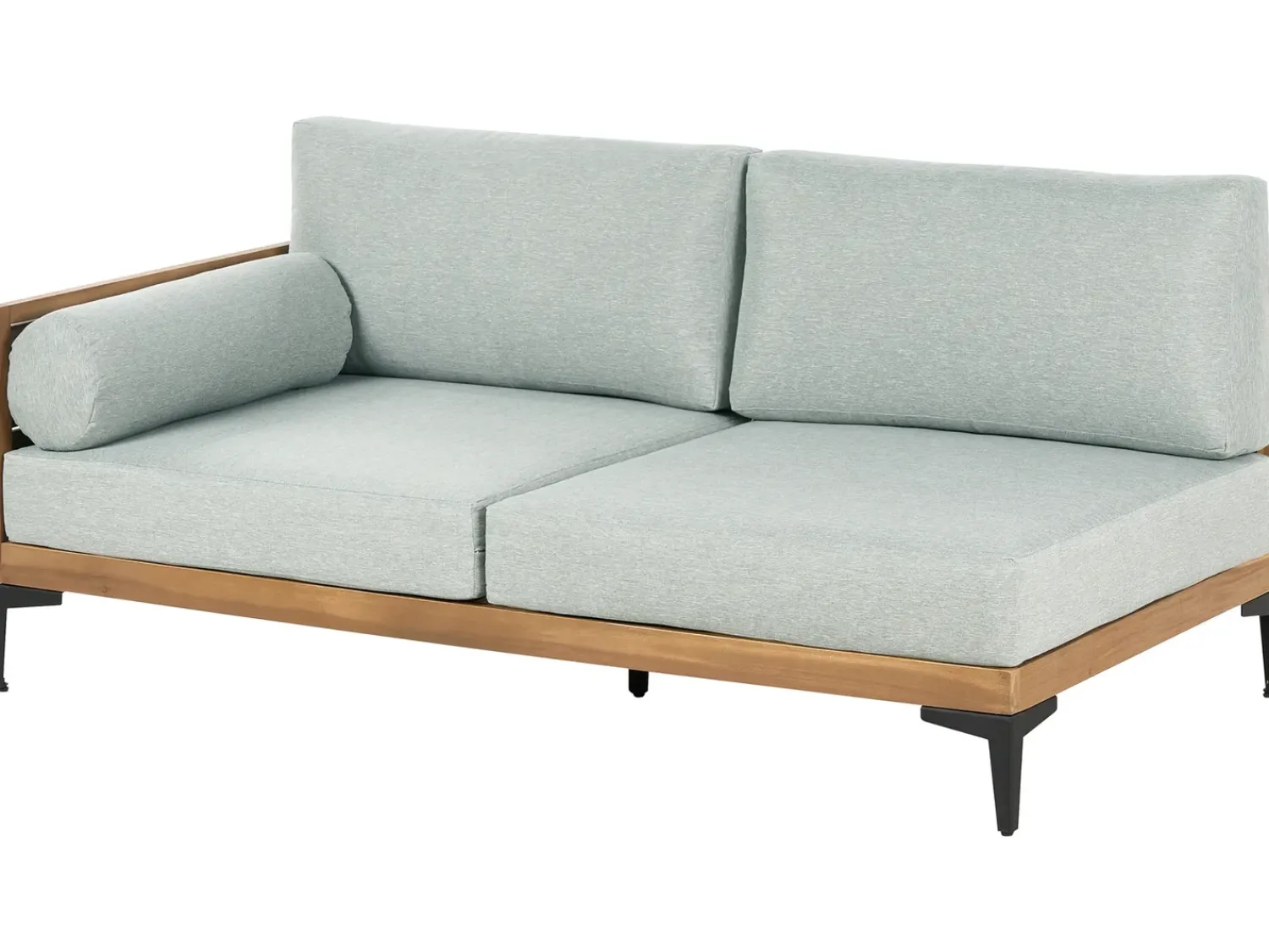 Hot Beliani Divano angolare da giardino 4 posti CAVEZZO Lato Sinistro Legno di acacia certificato Grigio Grigio Marrone Nero