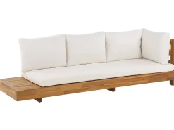 New Beliani Divano angolare da giardino 5 posti MARETTIMO Lato Sinistro Legno di acacia certificato Marrone Bianco Marrone