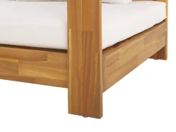 New Beliani Divano angolare da giardino 5 posti MARETTIMO Lato Sinistro Legno di acacia certificato Marrone Bianco Marrone