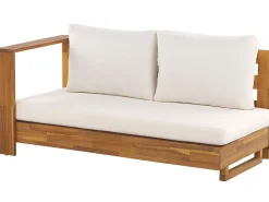 Discount Beliani Divano angolare da giardino 5 posti MARETTIMO Lato destro Legno di acacia certificato Marrone Bianco Marrone