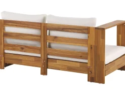 Discount Beliani Divano angolare da giardino 5 posti MARETTIMO Lato destro Legno di acacia certificato Marrone Bianco Marrone