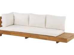 Discount Beliani Divano angolare da giardino 5 posti MARETTIMO Lato destro Legno di acacia certificato Marrone Bianco Marrone