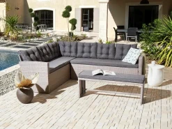 Online Beliani da giardino 8 posti VITERBO Rattan sintetico (PE) Grigio