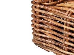 New Beliani Divano angolare da giardino 3 posti BRIATICO Lato Sinistro Rattan Naturale Beige Bianco Naturale