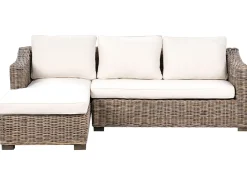 Sale Beliani Divano angolare da giardino 3 posti VALLETRI Lato destro Rattan Grigio