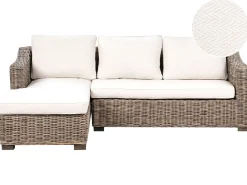 Sale Beliani Divano angolare da giardino 3 posti VALLETRI Lato destro Rattan Grigio
