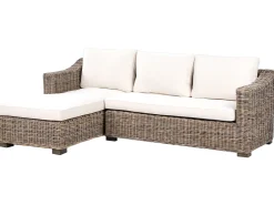 Sale Beliani Divano angolare da giardino 3 posti VALLETRI Lato destro Rattan Grigio