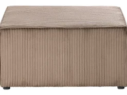 Divano angolare modulare 4 posti LEMVIG Velluto a coste Beige sabbia con ottomana Lato Sinistro
