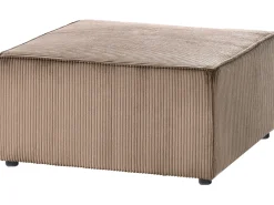 Divano angolare modulare 4 posti LEMVIG Velluto a coste Beige sabbia con ottomana Lato Sinistro