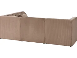 Divano angolare modulare 4 posti LEMVIG Velluto a coste Beige sabbia con ottomana Lato Sinistro