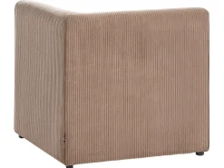 Divano angolare modulare 4 posti LEMVIG Velluto a coste Beige sabbia con ottomana Lato destro