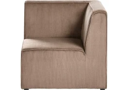 Divano angolare modulare 4 posti LEMVIG Velluto a coste Beige sabbia con ottomana Lato destro