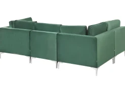 Discount Beliani Divano angolare modulare 4 posti EVJA Velluto Lato Sinistro Verde