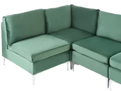 Discount Beliani Divano angolare modulare 4 posti EVJA Velluto Lato Sinistro Verde