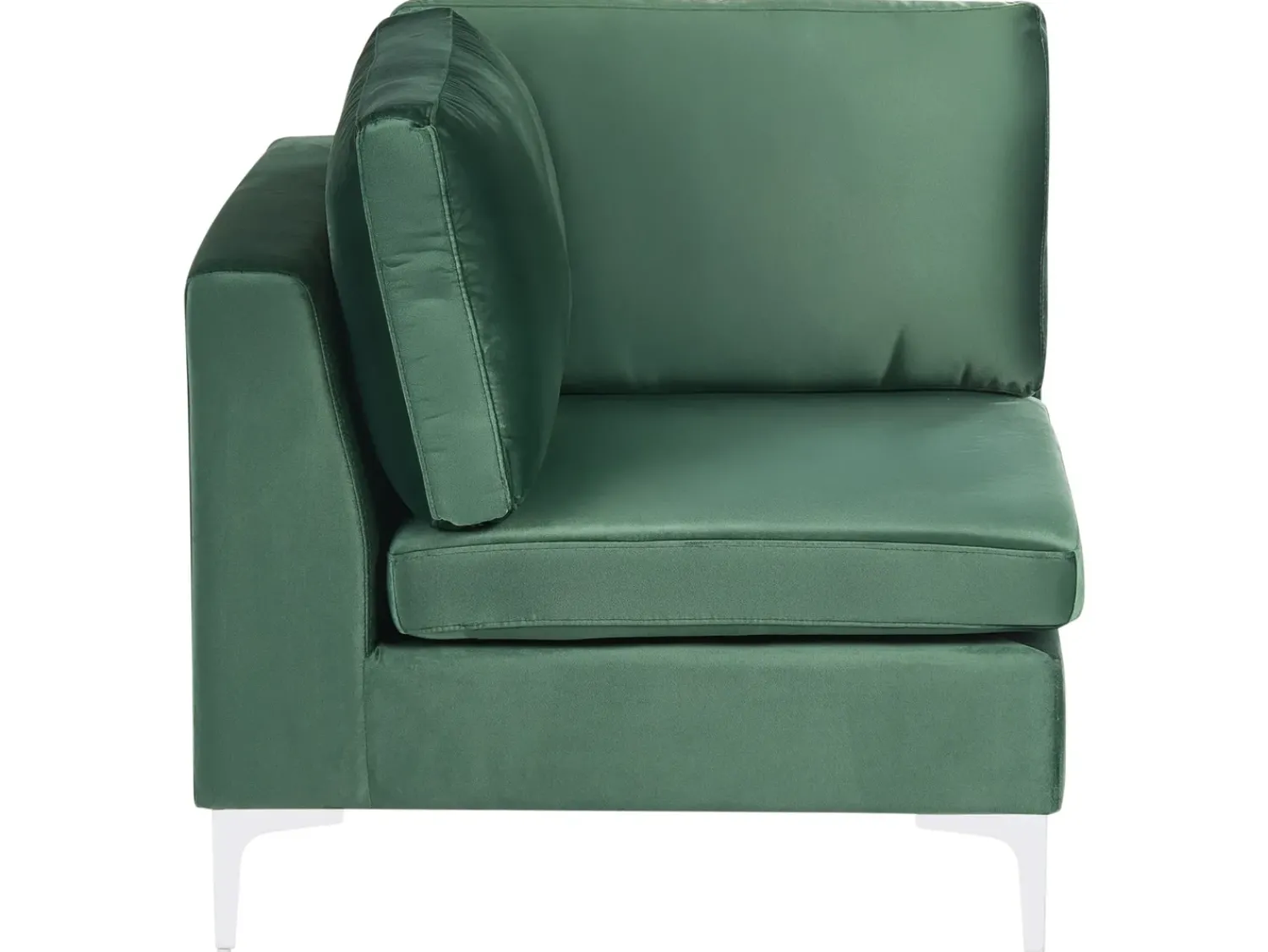 Outlet Beliani Divano angolare modulare 4 posti EVJA Velluto Lato destro Verde