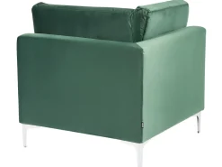 Outlet Beliani Divano angolare modulare 4 posti EVJA Velluto Lato destro Verde