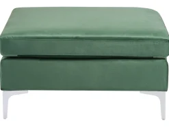 New Beliani Divano angolare modulare 4 posti EVJA Velluto con ottomana Lato Sinistro Verde