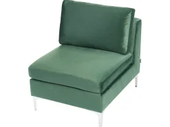 Beliani Divano angolare modulare 4 posti EVJA Velluto con ottomana Lato destro Verde