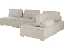 Outlet Beliani modulare 4 posti TIBRO Tessuto Beige chiaro Lato destro Beige Marrone