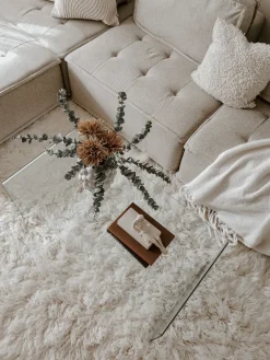 Outlet Beliani modulare 4 posti TIBRO Tessuto Beige chiaro Lato destro Beige Marrone