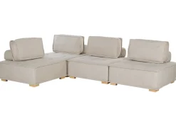 Outlet Beliani modulare 4 posti TIBRO Tessuto Beige chiaro Lato destro Beige Marrone