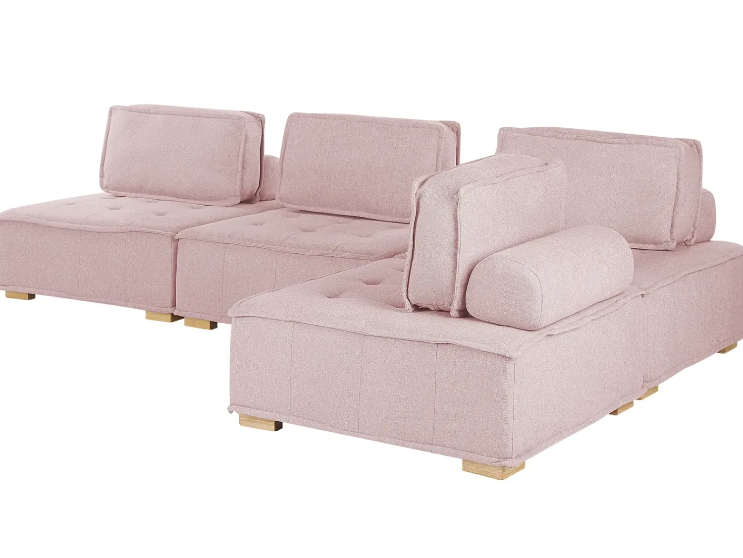 Clearance Beliani modulare 4 posti TIBRO Tessuto Rosa Lato destro Rosa Marrone