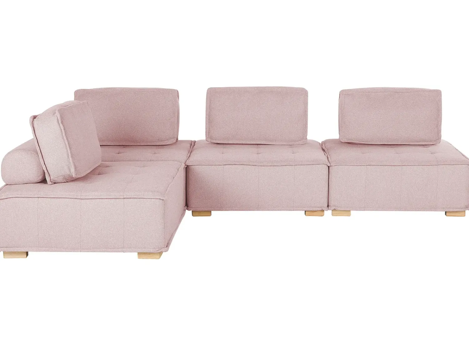 Clearance Beliani modulare 4 posti TIBRO Tessuto Rosa Lato destro Rosa Marrone