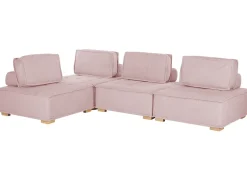 Clearance Beliani modulare 4 posti TIBRO Tessuto Rosa Lato destro Rosa Marrone