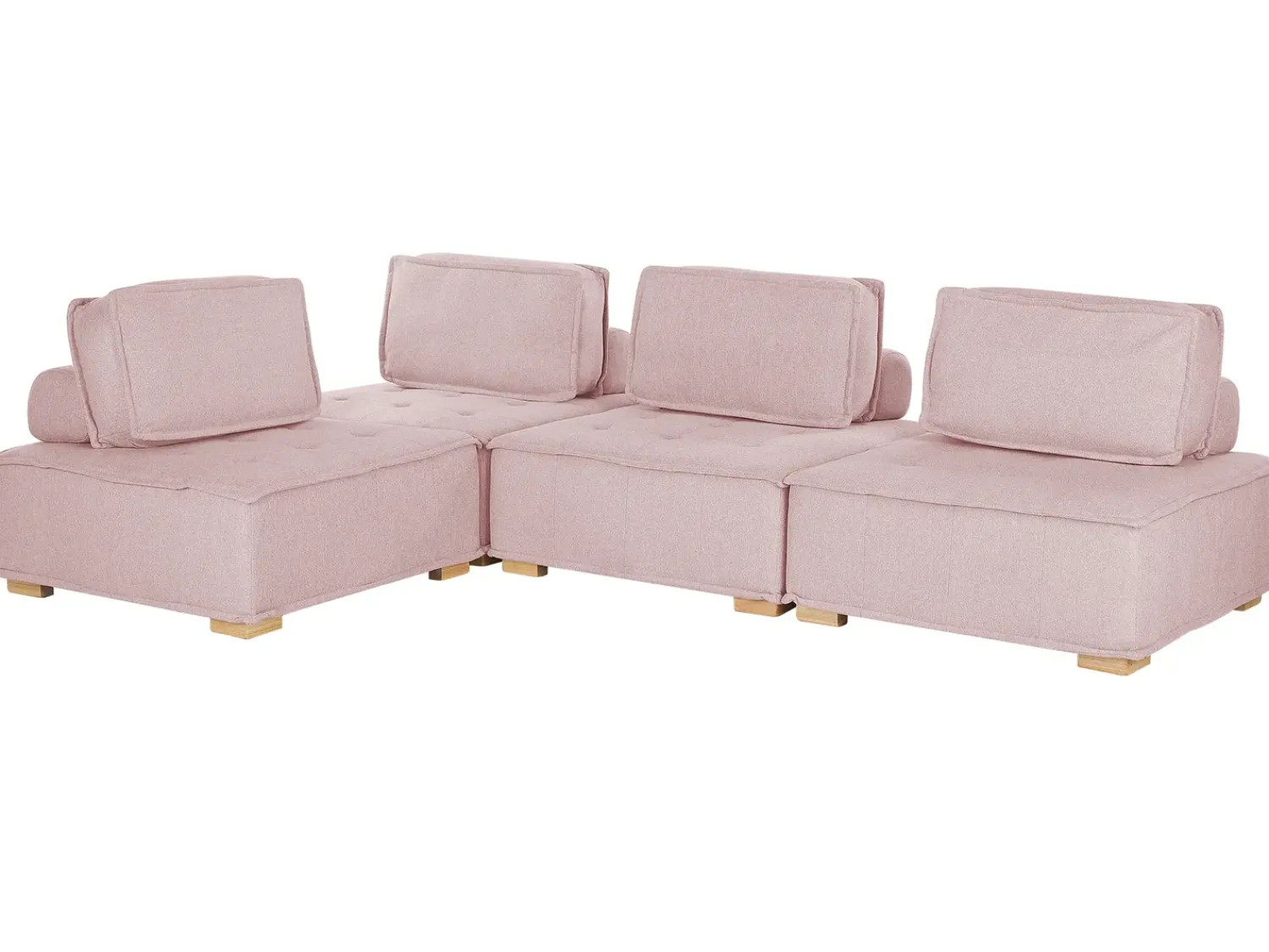 Clearance Beliani modulare 4 posti TIBRO Tessuto Rosa Lato destro Rosa Marrone