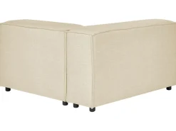 New Beliani Divano angolare modulare 3 posti APRICA Lino sintetico Beige Lato destro Beige Nero
