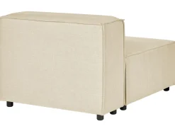 New Beliani Divano angolare modulare 3 posti APRICA Lino sintetico Beige Lato destro Beige Nero